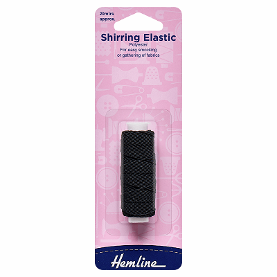H601 Shirring Elastic: 20m x 0.75mm: Black